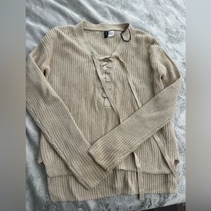 Lace up sweater